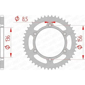 Nářadí na motocykly Ocelová standardní zadní řetězová kola AFAM 14206 - 520 14206-46