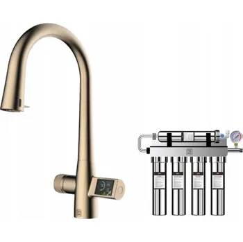 Vodovodní baterie Zlatá bezdotyková kuchyňská baterie s filtrem a LED displejem