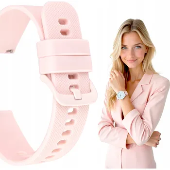 Řemínek na hodinky Univerzální růžový řemínek Polax 22 mm