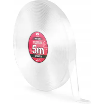 Lepicí páska PRŮHLEDNÁ oboustranná PÁSKA opakovaně použitelná 5m x 1cm tenká 2 mm