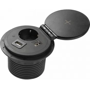 Elektrická zásuvka Elektrická Zásuvka , USB na pracovní desku, černá