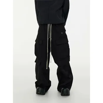 Pánské kalhoty Unisex pracovní kalhoty s kapsami – volný střih s pružným pasem Barva: Černá, Velikost: L