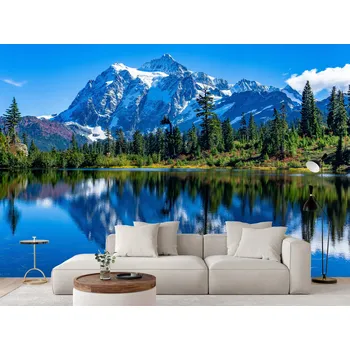 Fototapeta Fototapeta JEZERO S ODRAZEM HORY SHUKSAN V USA 270 x 180 cm