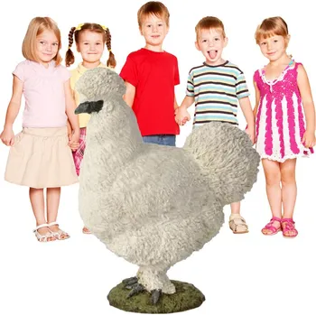 Figurka FARMA pro Děti HRAČKA Hedvábná Slepice na HRANÍ Hospodářská ZVÍŘÁTKA