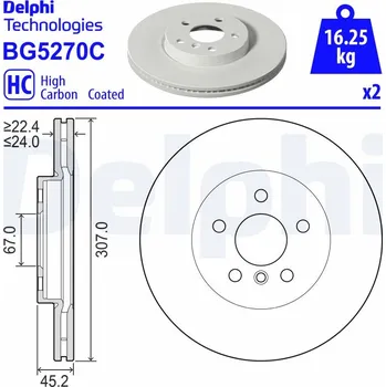 Brzdový kotouč Brzdový kotouč DELPHI BG5270C