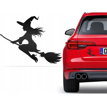 Reflexní nálepka na auto pro manželku, ženu - CZAROWNICA za volantem