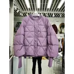 Dámská bunda s pletenými rukávy – baseballový styl Barva: Fialová, Velikost: S