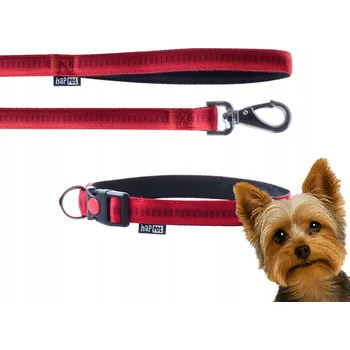 Obojek pro psa Vodítko + obojek pro psa Soft Style Happet červená S 1.0 cm