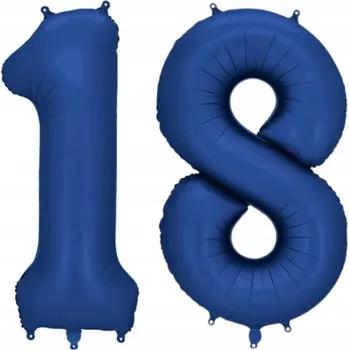 Balónek Fóliové Balónky číslo 18 tmavě modré, 86 cm narozeninová dekorace balónky
