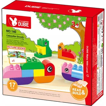 ostatní stavebnice Stavebnice kostky Wange DUBIE 140 Rozvoj housenky + 17dílná knížka