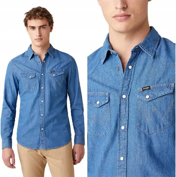 Pánská košile Wrangler pánská košile casual LS Western Shirt dlouhý rukáv slim střih bavlna velikost XL