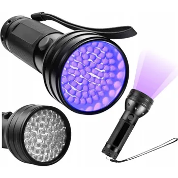 Svítilna VÝKONNÁ TAKTICKÁ UV SVÍTILNA, HLEDACÍ SVĚTLOMET NA JANTAR, TESTER BANKOVEK, Z HLINÍKU 51 LED