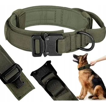 Obojek pro psa PROFESIONÁLNÍ TAKTICKÝ OBOJEK PRO PSA, KOVOVÁ SPONA, PEVNÝ NYLON, 39-50 CM, VELIKOST L