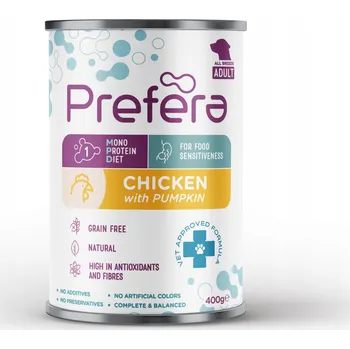 Krmivo pro psa PREFERA Monoproteinové krmivo pro psy Vet Approved kuře s dýní 400g