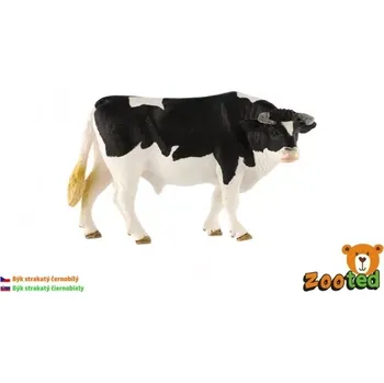 Figurka ZOOted Býk strakatý černobílý zooted plast 13 cm