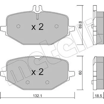Brzdová destička Sada brzdových destiček, kotoučová brzda METELLI 22-1274-0