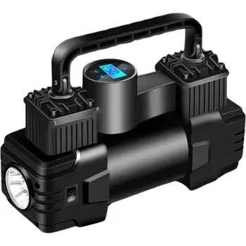 Kompresor 12V přenosný kompresor 150PSI s digitálním manometrem LED světlo Dvojitý válec Nafukování pneumatik Kov a ABS 20x7x14 cm Auto pumpa