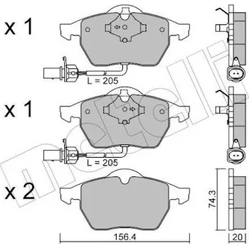 Brzdová destička Sada brzdových destiček, kotoučová brzda METELLI 22-0181-3