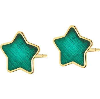 Náušnice Zlaté náušnice se smaltem – hvězdy - AP541-6576