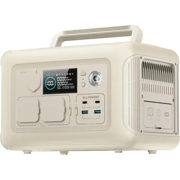 Přenosný generátor 299Wh 400W Záložní napájení Solární vstup 2x AC 600W 2x USB-A 2x USB-C LED světlo LCD displej Nouzové použití bílá