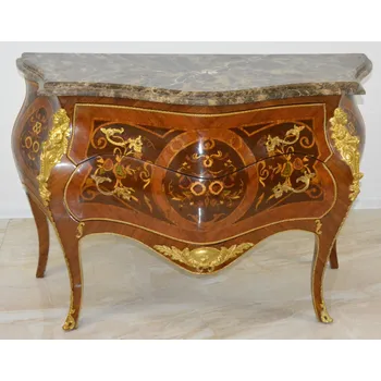 Komoda Zámecká intarzovaná komoda s mramorem - 129 cm