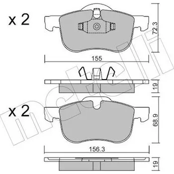 Brzdová destička Sada brzdových destiček, kotoučová brzda METELLI 22-0309-0