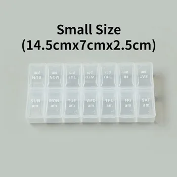 Dávkovač léků Týdenní cestovní dávkovač léků s víkem | dávkovač léků, cestovní organizér - Č. 14