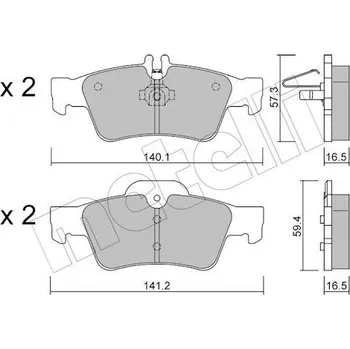 Brzdová destička Sada brzdových destiček, kotoučová brzda METELLI 22-0568-0