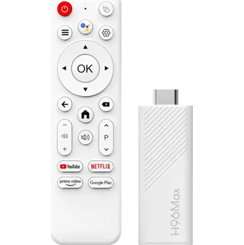 Multimediální centrum Smart TV Stick mini Android 14 2GB RAM 16GB eMMC 4K 60Hz HDMI 1.4 Bluetooth 5.0 WiFi 6 Google Assistant Hlasové ovládání Čtyřjádrový přehrávač