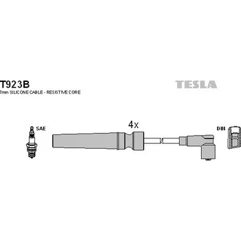 Zapalovací kabel Sada kabelů pro zapalování TESLA T923B