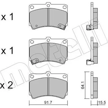 Brzdová destička Sada brzdových destiček, kotoučová brzda METELLI 22-0196-0