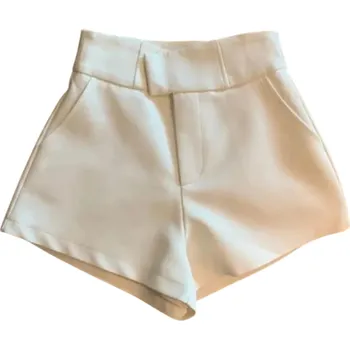 Dámské kraťasy Dámské elegantní letní kraťasy s vysokým pasem Rovný střih Stylové šortky pro volný čas i práci Pohodlný a moderní dámský outfit bílá M