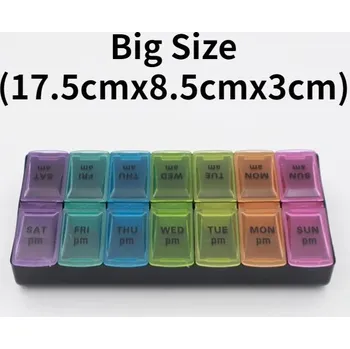 Dávkovač léků Týdenní cestovní dávkovač léků s víkem | dávkovač léků, cestovní organizér - Č. 10