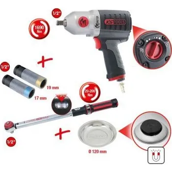 Rázový šroubovák-sada (stlačený vzduch) KS TOOLS 515.1255