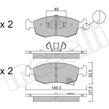 Brzdová destička Sada brzdových destiček, kotoučová brzda METELLI 22-0274-5