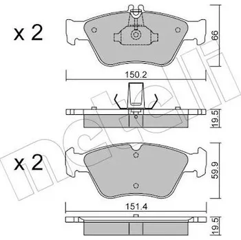Brzdová destička Sada brzdových destiček, kotoučová brzda METELLI 22-0219-0