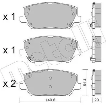 Brzdová destička Sada brzdových destiček, kotoučová brzda METELLI 22-1241-0