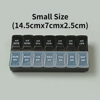 Dávkovač léků Týdenní cestovní dávkovač léků s víkem | dávkovač léků, cestovní organizér - Č. 5