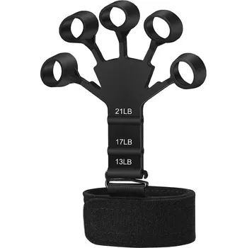Posilovač prstů se 6 úrovněmi odporu pro cvičení | posilovač ruky, trenažér prstů - Černý