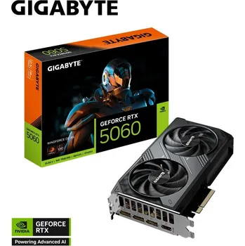 Grafická karta GIGABYTE VGA NVIDIA GeForce RTX 5060 WINDFORCE OC 8G, 8G GDDR7, 3xDP, 1xHDMI GV-N5060WF2OC-8GD