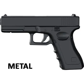 Dětská zbraň IMITACE ZBRANĚ KOVOVÁ PISTOLE NA KULIČKY ČERNÁ GLOCK