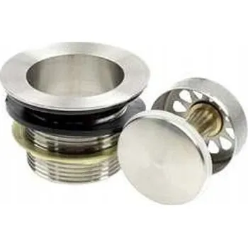 Sifon Zátka umyvadlová výpust Click-Clack kulatý Akces stříbrná