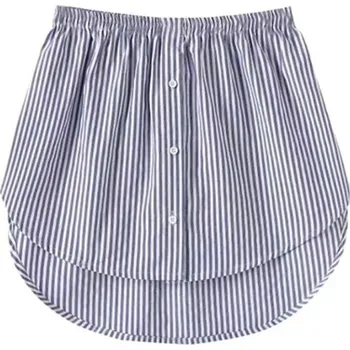 Dámská sukně Falešný lem košile na gumu Spodní část pod svetr Dekorativní doplněk k vrstvení Stylový prodloužený vzhled modro-bílá XL