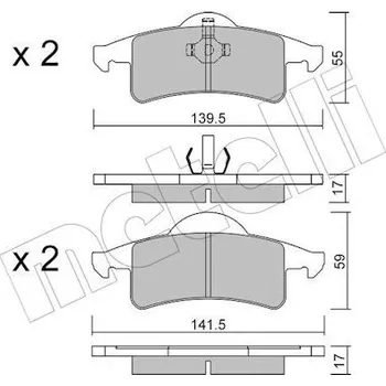 Brzdová destička Sada brzdových destiček, kotoučová brzda METELLI 22-0526-0