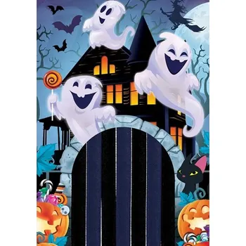 Obraz Dekorace s oponou na dveře Veselé Halloween 2,4 m