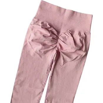 Dámské bezešvé push-up legíny s vysokým pasem Vysoce elastické sportovní legíny na cvičení Fitness Jóga Běh Posilovna Pohodlný střih růžová M