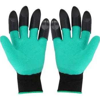 Pracovní rukavice Zahradní rukavice s 8 drápy na hrabání Kopání Sázení Plení Setí Voděodolné Pracovní rukavice do hlíny 25 x 15 x 3 cm 1 pár Zelené