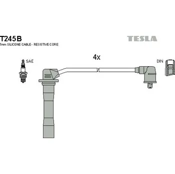 Zapalovací kabel Sada kabelů pro zapalování TESLA T245B