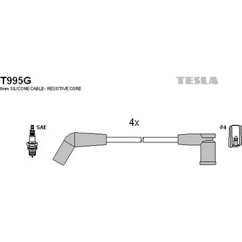 Zapalovací kabel Sada kabelů pro zapalování TESLA T995G