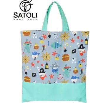 Nákupní taška Šatoli.cz Dětská nákupní taška mentolová Piráti